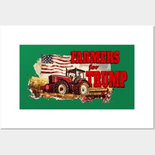 Farmers for Trump Farming Farm Patriotic American Flag Patriotism USA American Pride Donald Trump Posters and Art